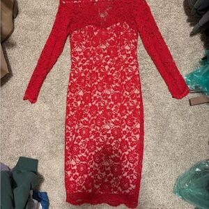 Maggy London Red Sweetheart Neck Bodycon Dress